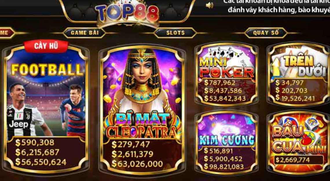 Giao diện Top88 cực bắt mắt